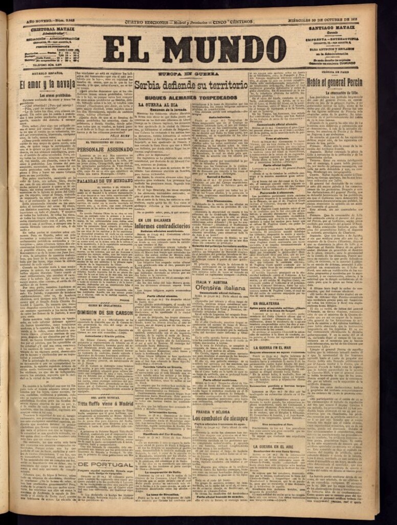 Miniatura de El Mundo del 20 de octubre de 1915