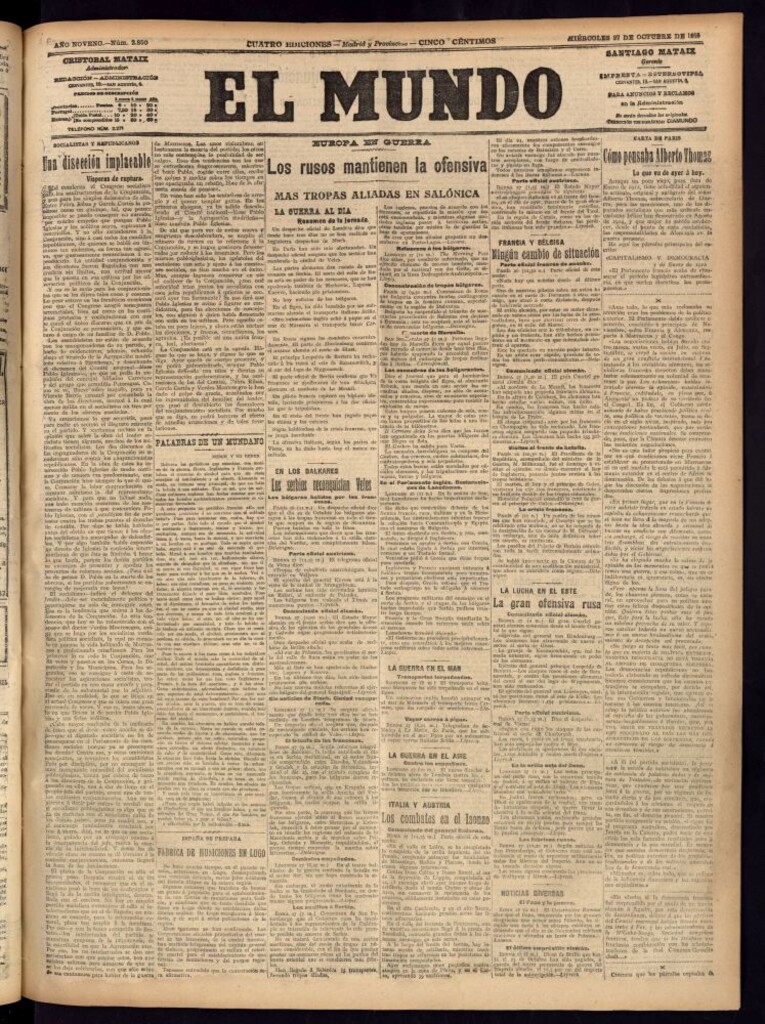 Miniatura de El Mundo del 27 de octubre de 1915
