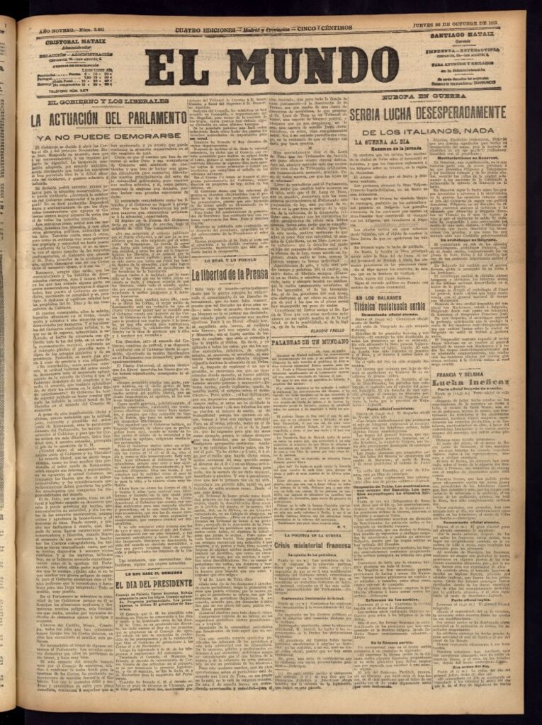 Miniatura de El Mundo del 28 de octubre de 1915
