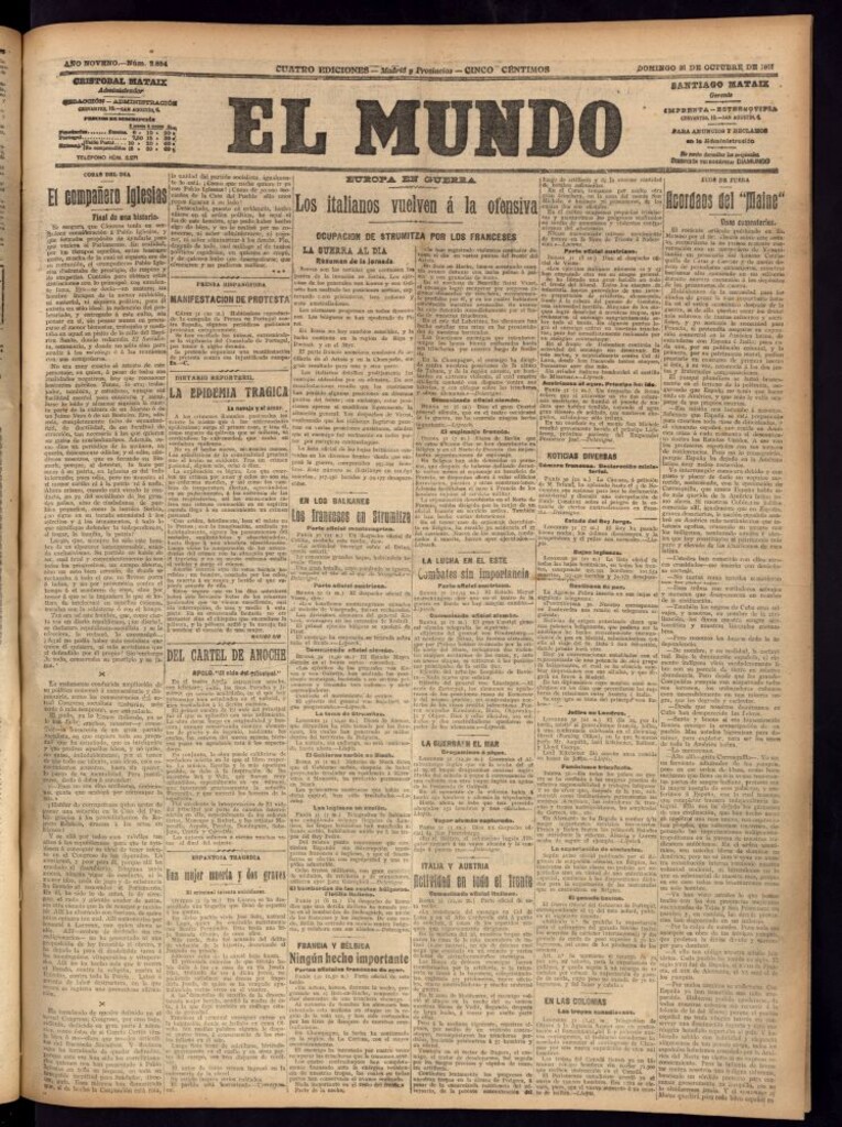Miniatura de El Mundo del 31 de octubre de 1915