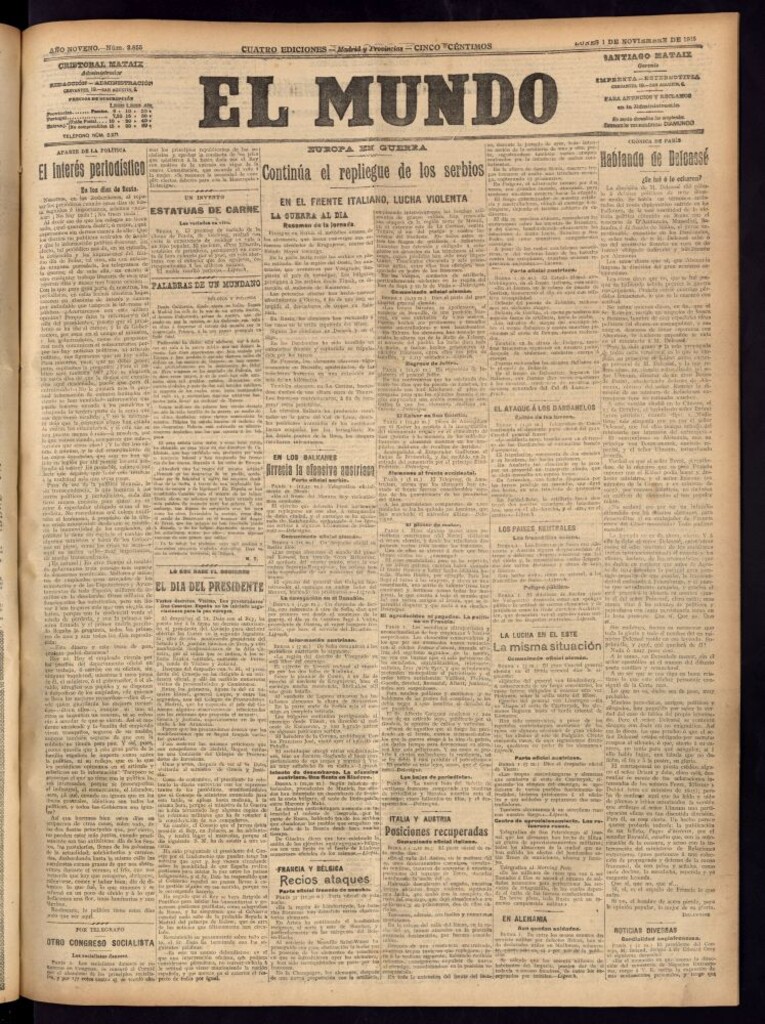 Miniatura de El Mundo del 1 de noviembre de 1915