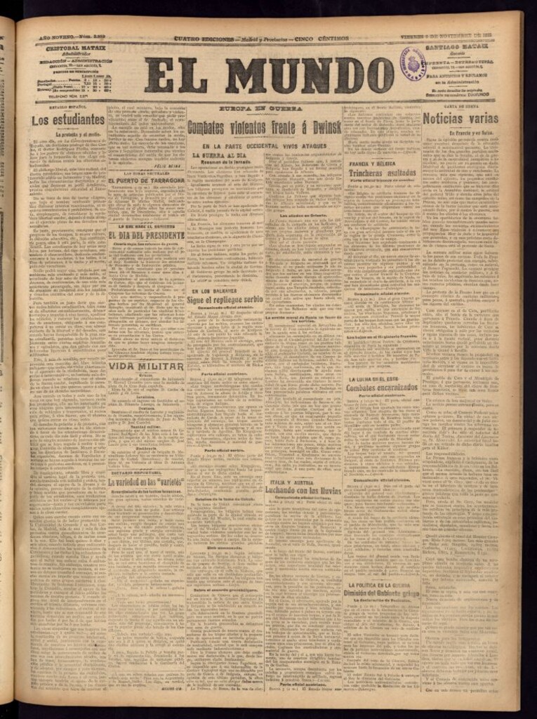 Miniatura de El Mundo del 5 de noviembre de 1915