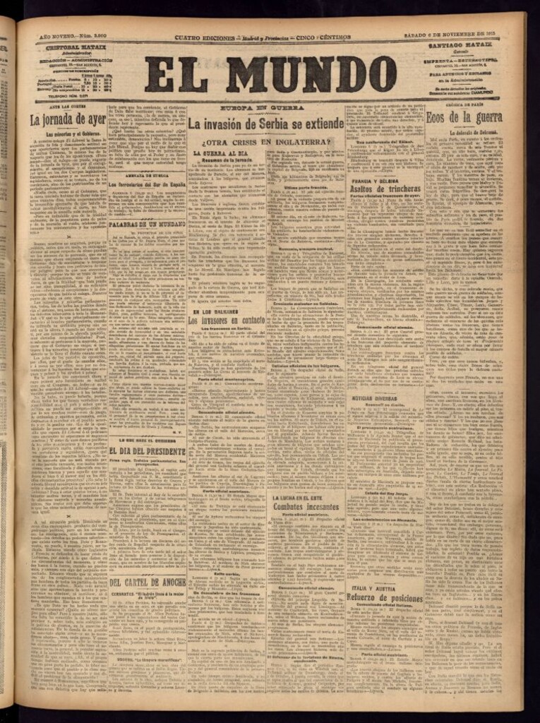 Miniatura de El Mundo del 6 de noviembre de 1915
