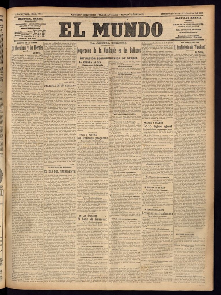 Miniatura de El Mundo del 10 de noviembre de 1915
