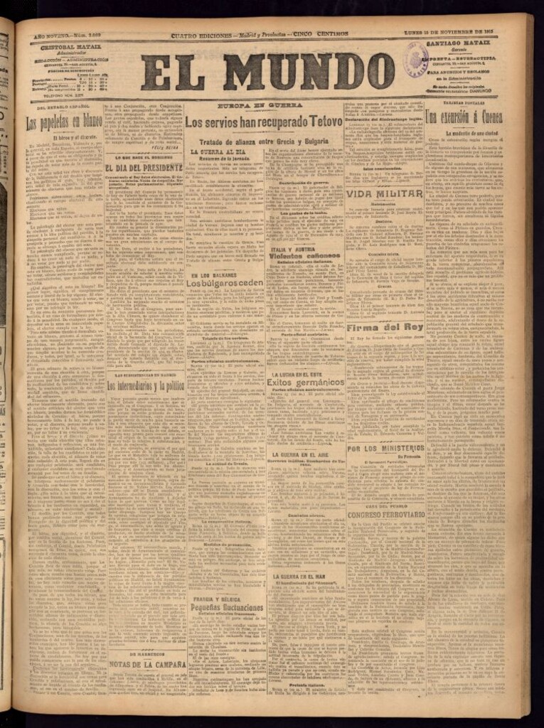 Miniatura de El Mundo del 15 de noviembre de 1915