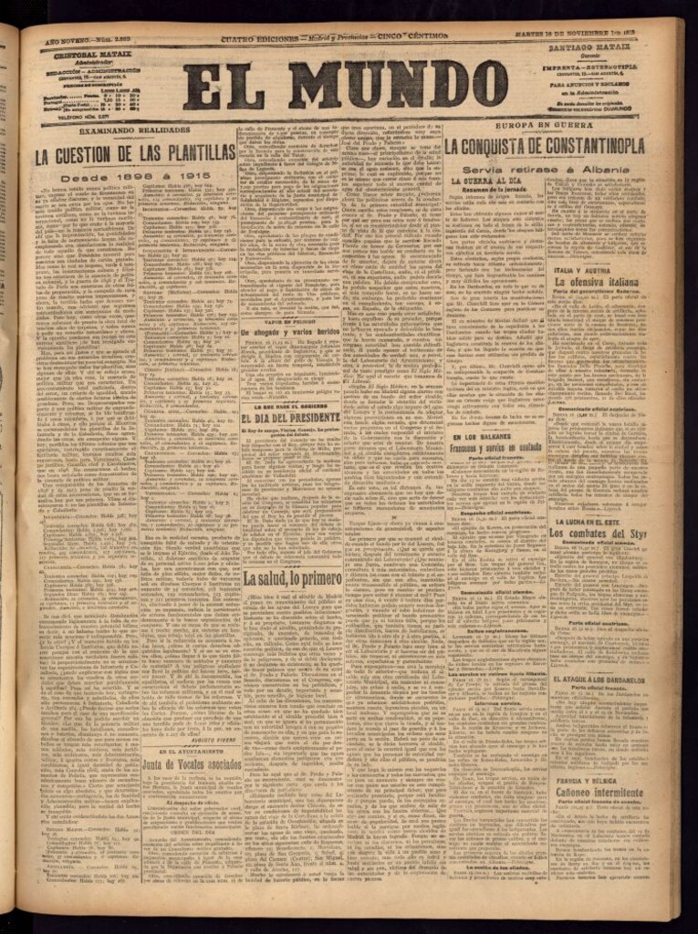 Miniatura de El Mundo del 16 de noviembre de 1915