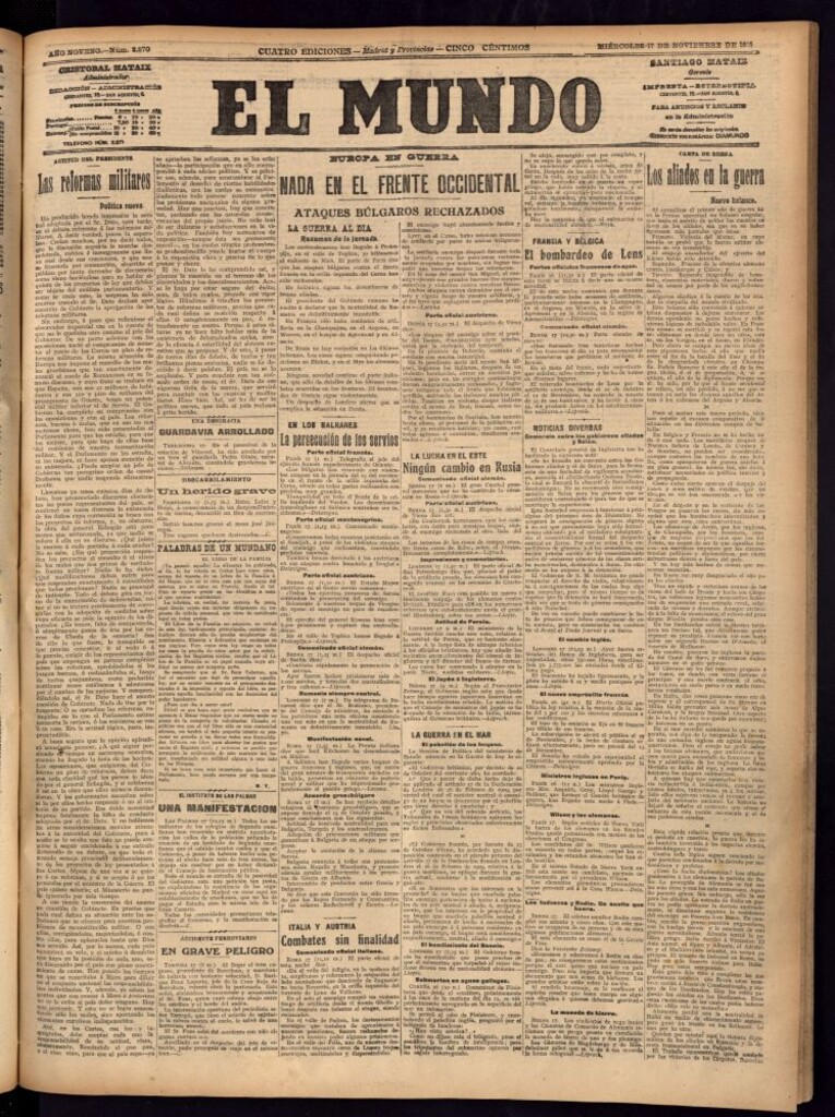 Miniatura de El Mundo del 17 de noviembre de 1915