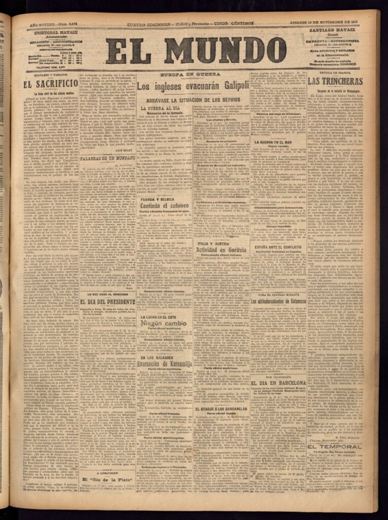 Miniatura de El Mundo del 19 de noviembre de 1915
