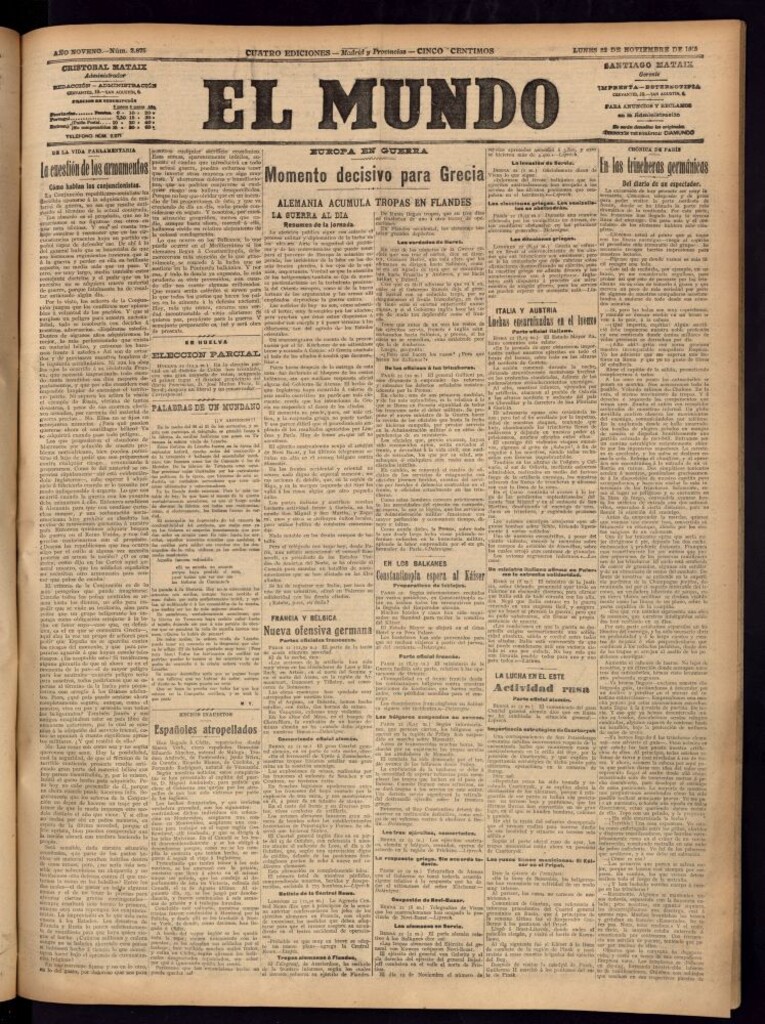 Miniatura de El Mundo del 22 de noviembre de 1915