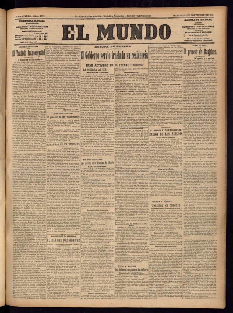 Miniatura de El Mundo del 23 de noviembre de 1915