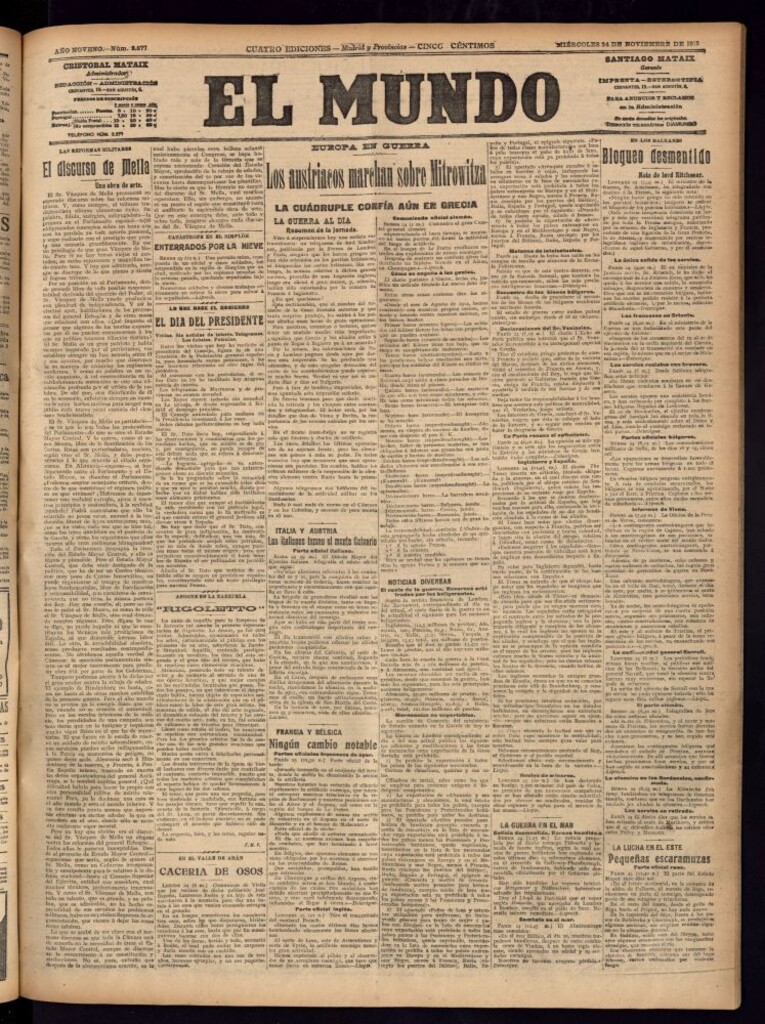 Miniatura de El Mundo del 24 de noviembre de 1915