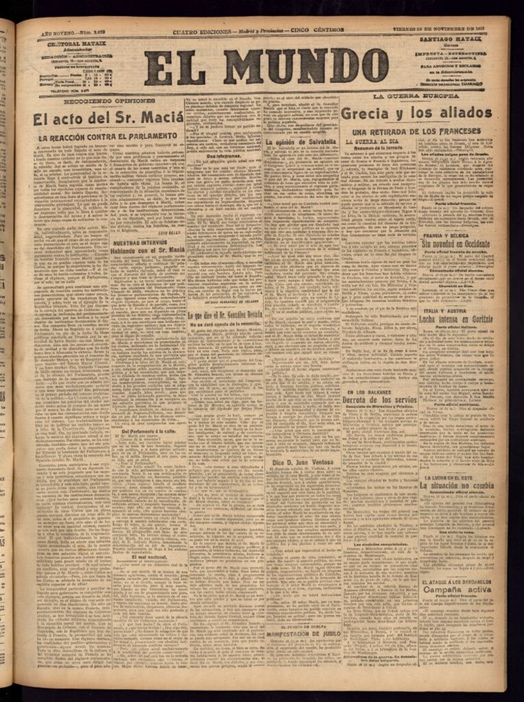 Miniatura de El Mundo del 26 de noviembre de 1915