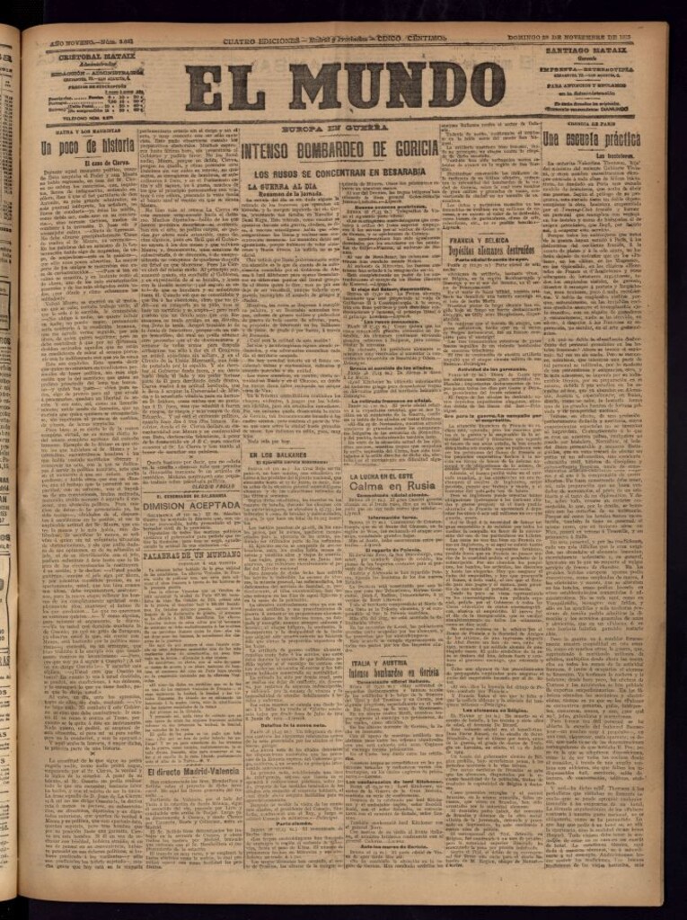 Miniatura de El Mundo del 28 de noviembre de 1915