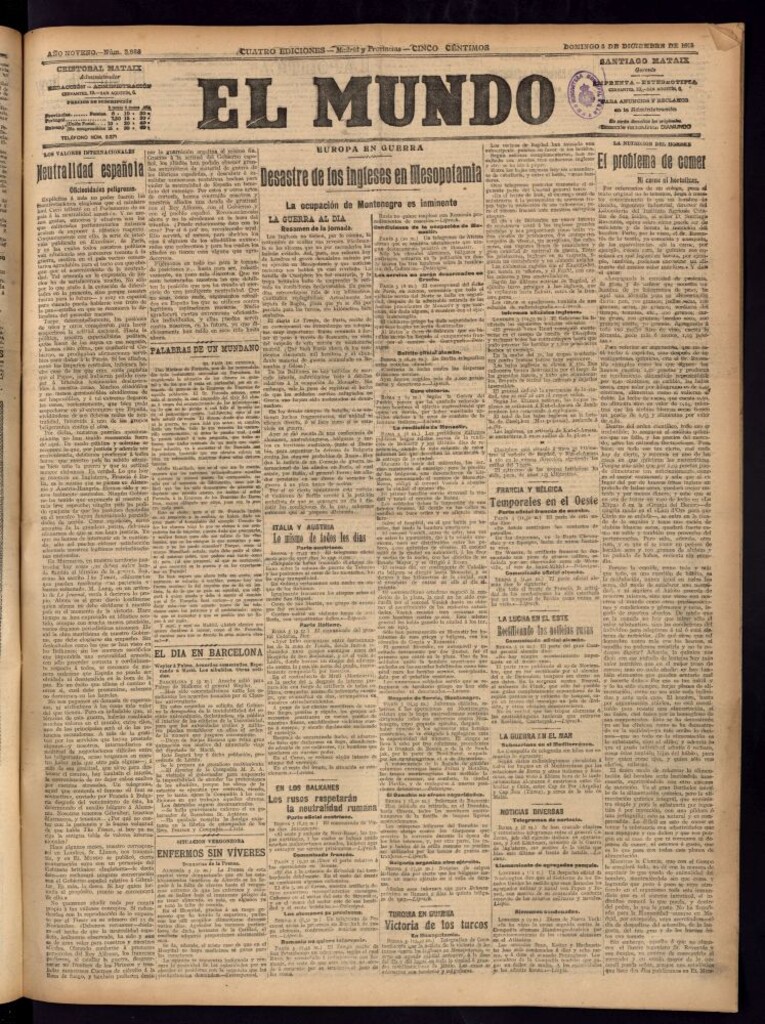 Miniatura de El Mundo del 5 de diciembre de 1915