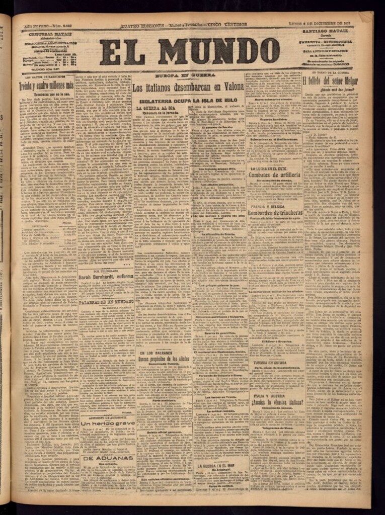 Miniatura de El Mundo del 6 de diciembre de 1915