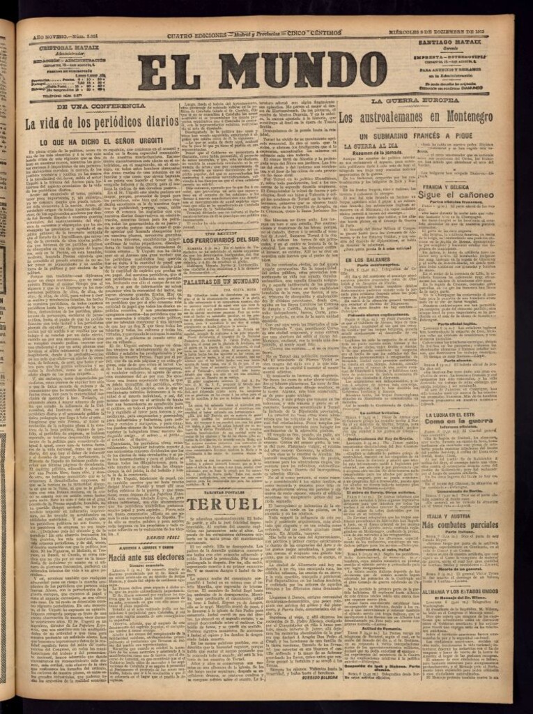 Miniatura de El Mundo del 8 de diciembre de 1915