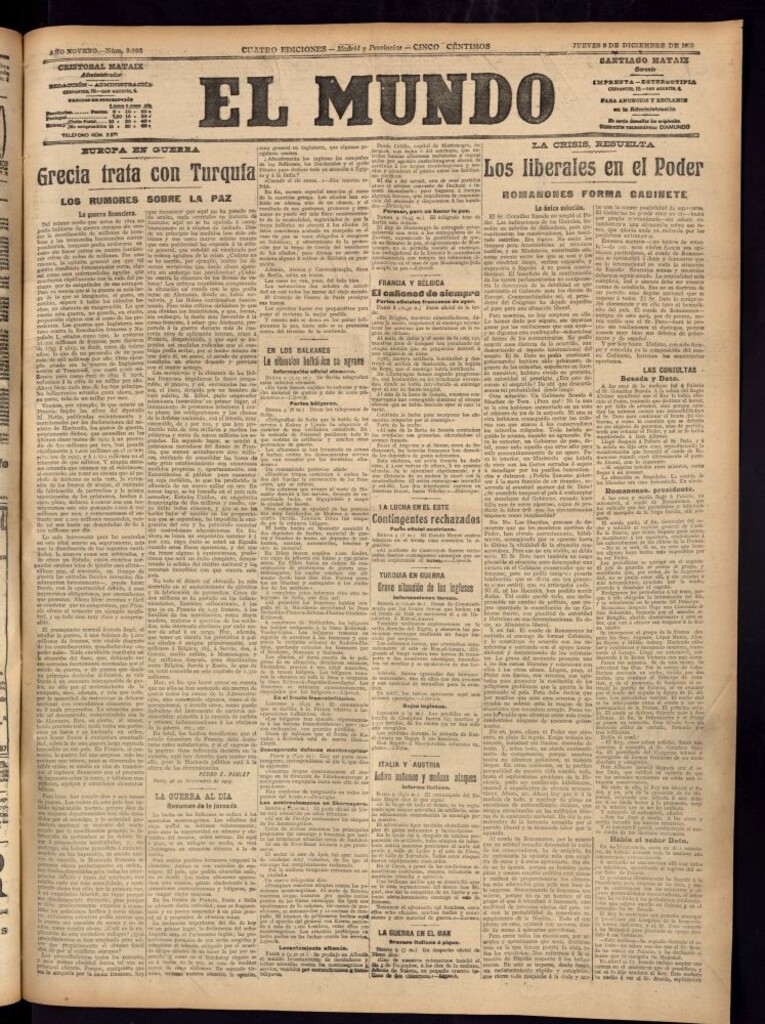 Miniatura de El Mundo del 9 de diciembre de 1915