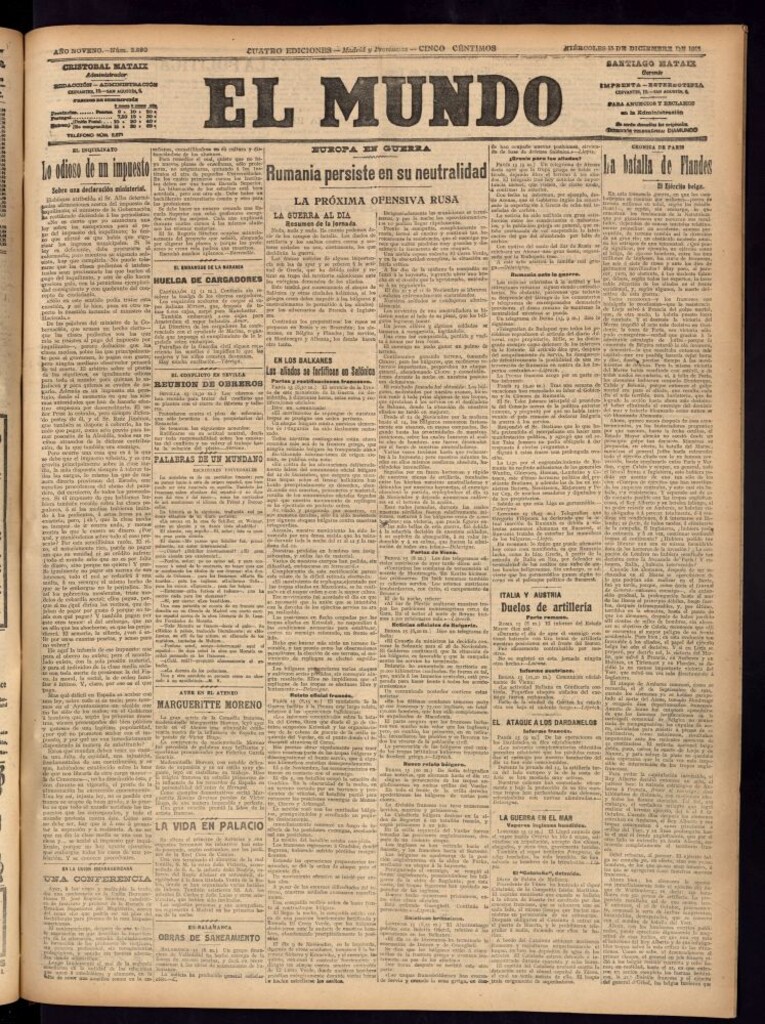 Miniatura de El Mundo del 15 de diciembre de 1915