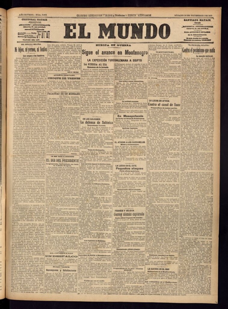 Miniatura de El Mundo del 18 de diciembre de 1915