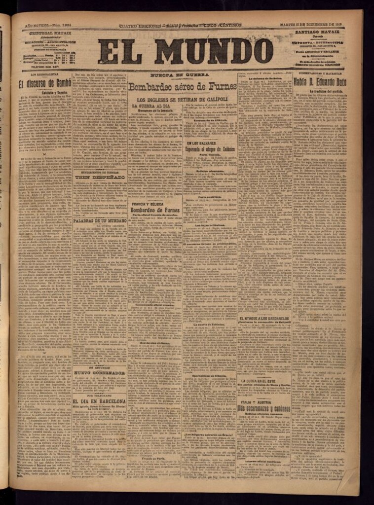 Miniatura de El Mundo del 21 de diciembre de 1915