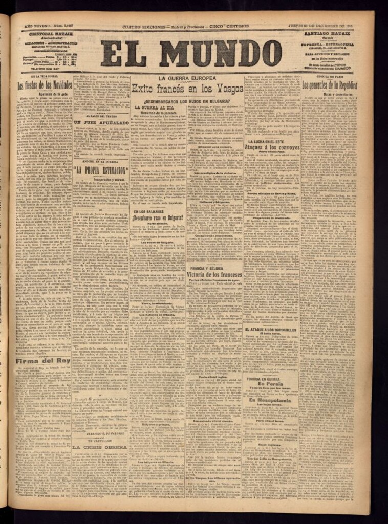 Miniatura de El Mundo del 23 de diciembre de 1915