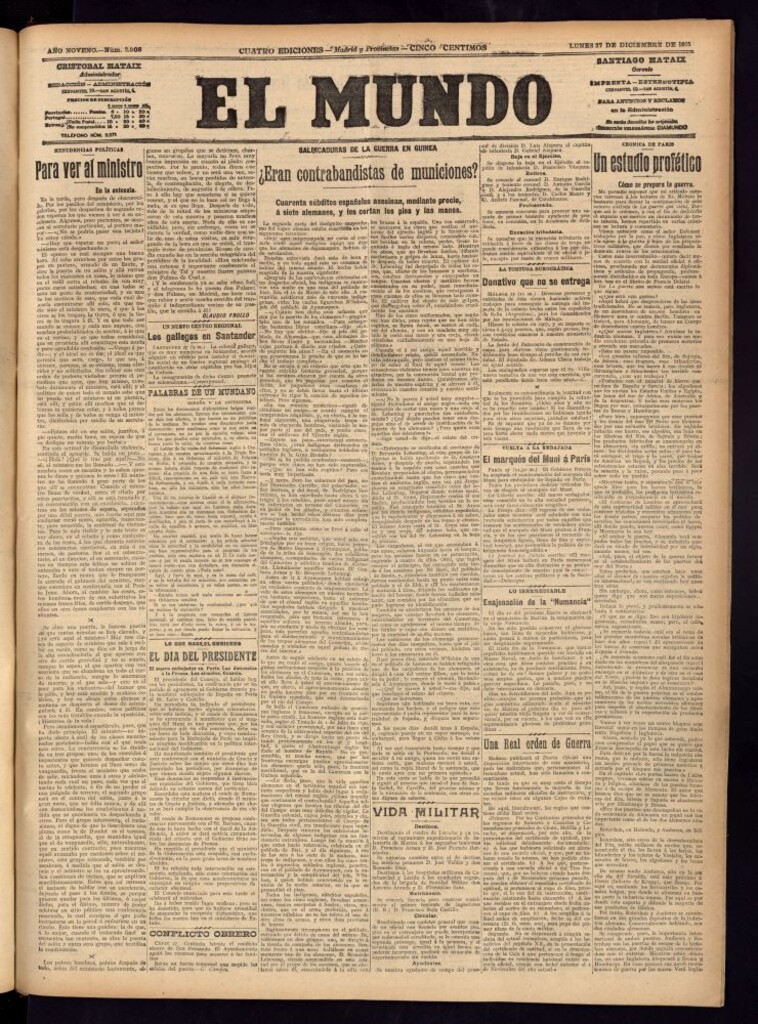 Miniatura de El Mundo del 27 de diciembre de 1915