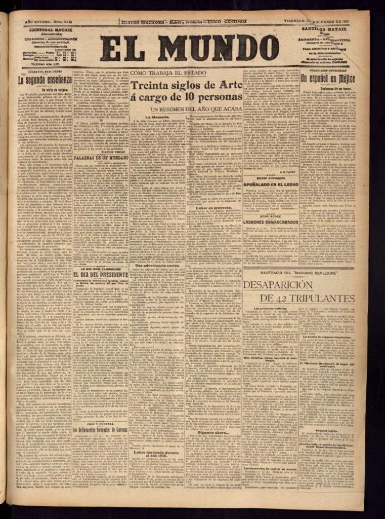 Miniatura de El Mundo del 31 de diciembre de 1915
