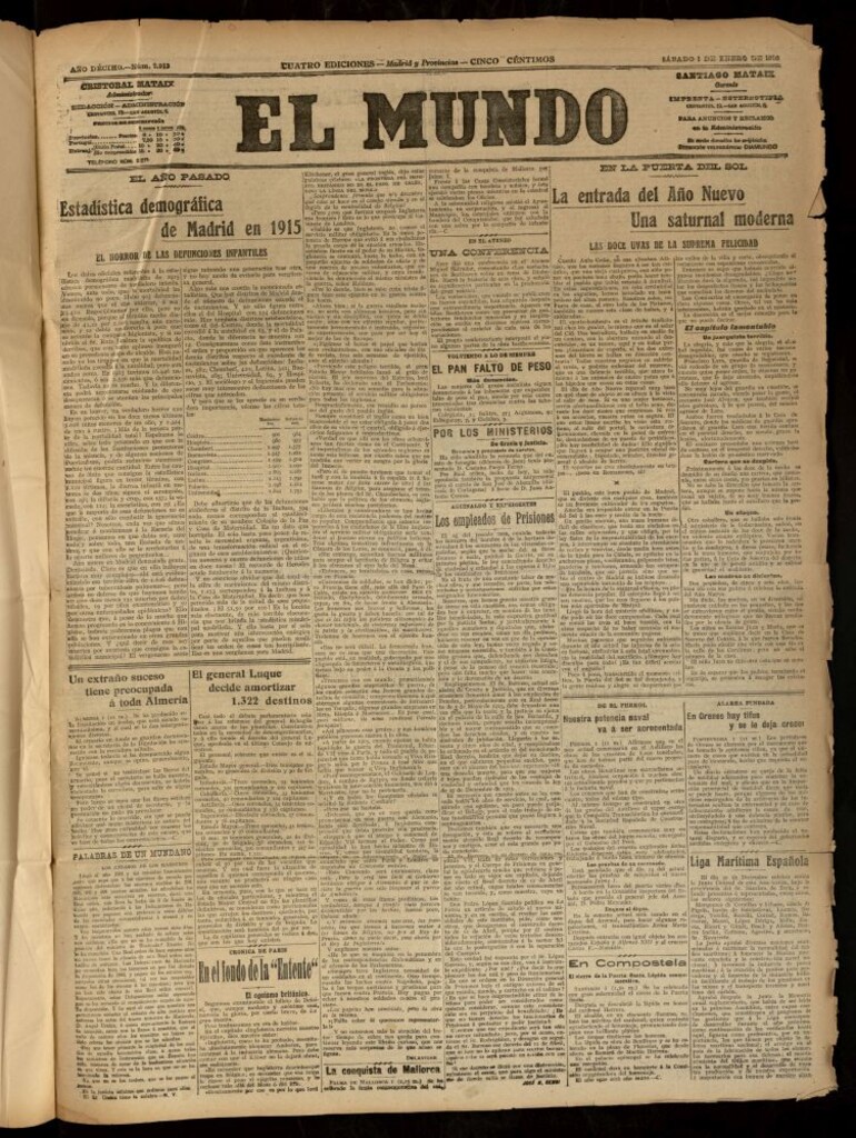 Miniatura de El Mundo del 1 de enero de 1916