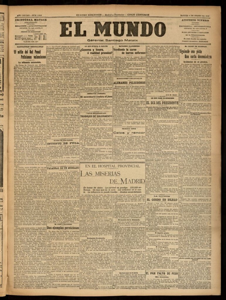 Miniatura de El Mundo del 4 de enero de 1916