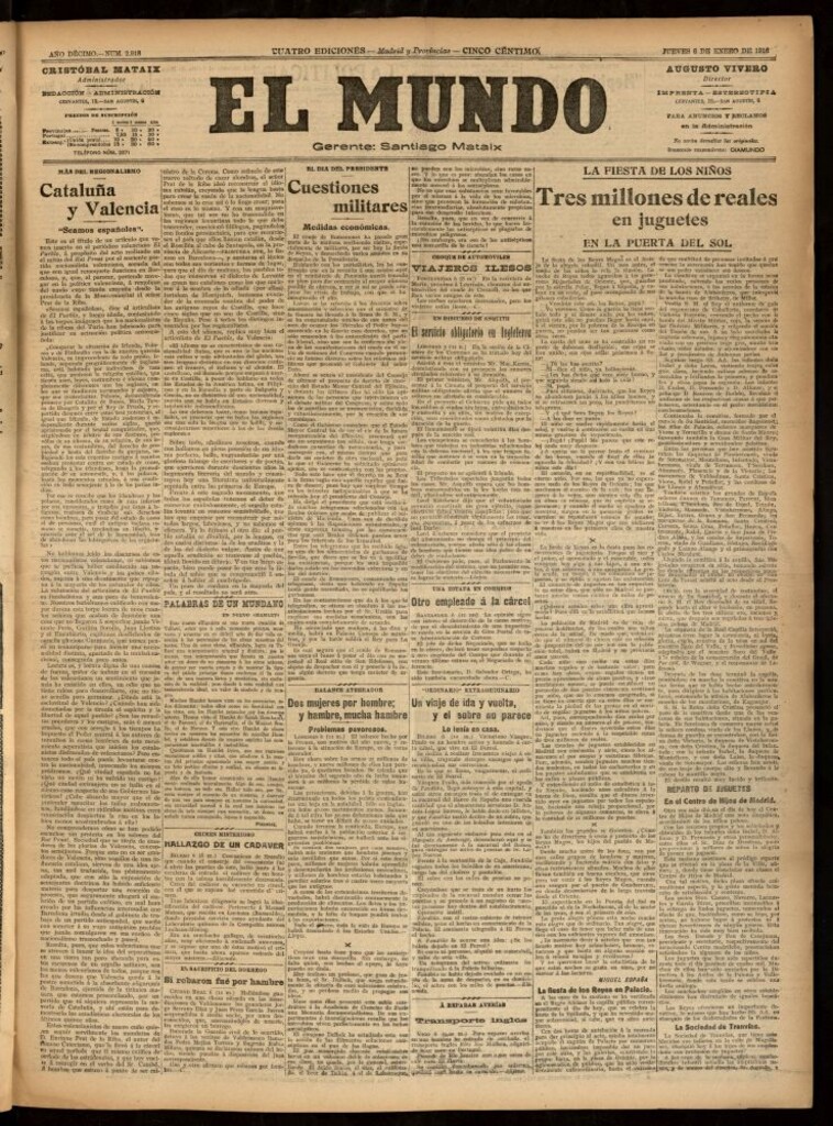Miniatura de El Mundo del 6 de enero de 1916