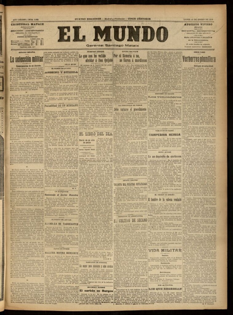 Miniatura de El Mundo del 10 de enero de 1916