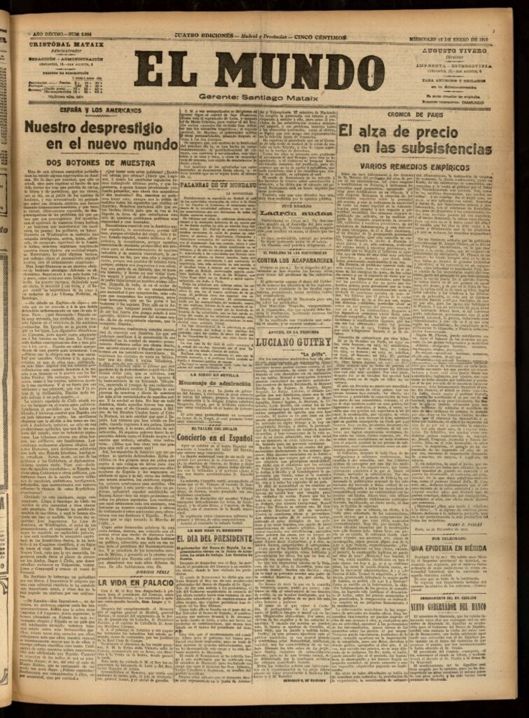 Miniatura de El Mundo del 12 de enero de 1916