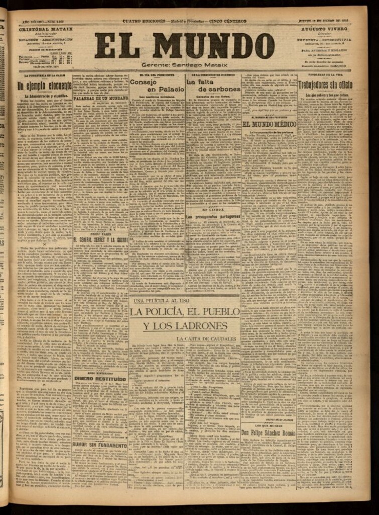 Miniatura de El Mundo del 13 de enero de 1916