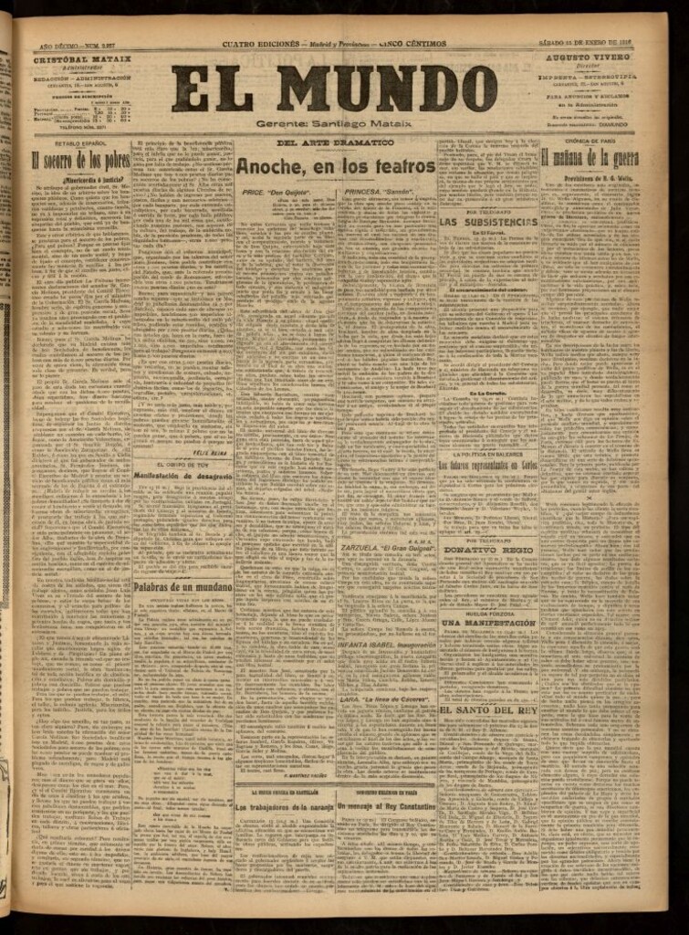 Miniatura de El Mundo del 15 de enero de 1916
