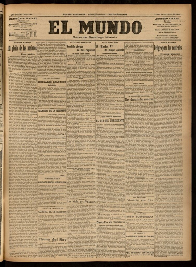 Miniatura de El Mundo del 17 de enero de 1916
