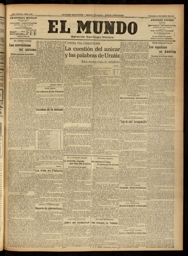 Miniatura de El Mundo del 21 de enero de 1916