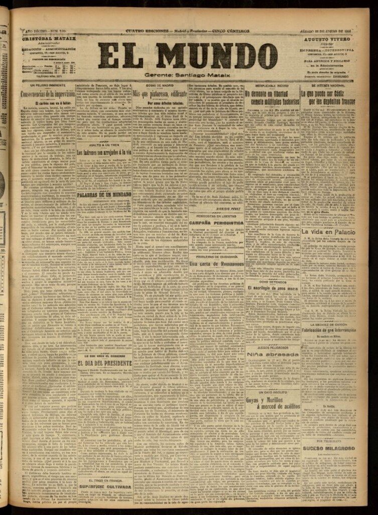 Miniatura de El Mundo del 22 de enero de 1916