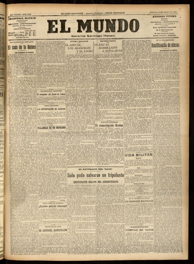Miniatura de El Mundo del 23 de enero de 1916