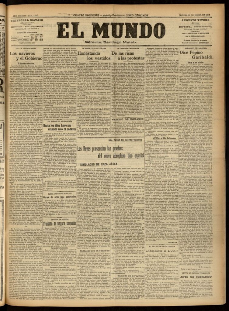 Miniatura de El Mundo del 25 de enero de 1916