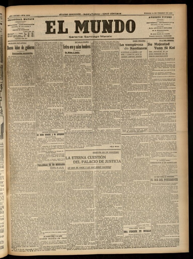 Miniatura de El Mundo del 11 de febrero de 1916