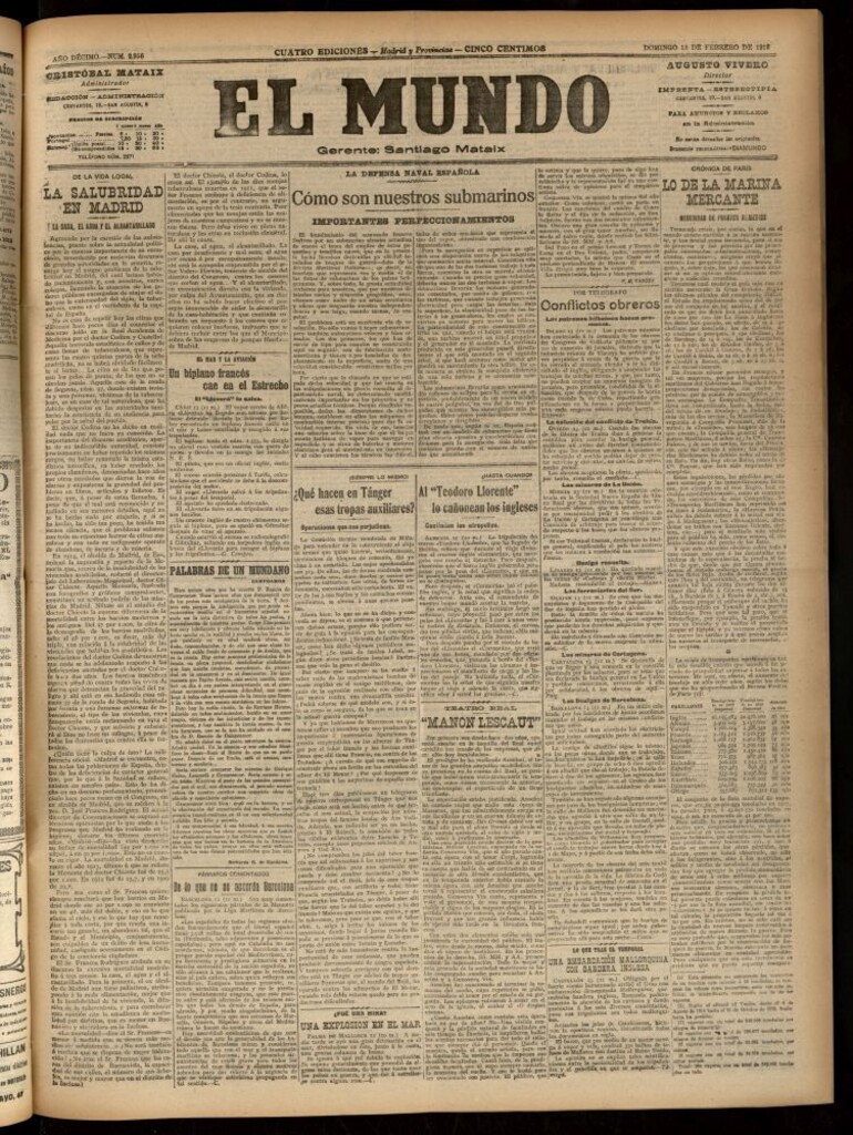 Miniatura de El Mundo del 13 de febrero de 1916