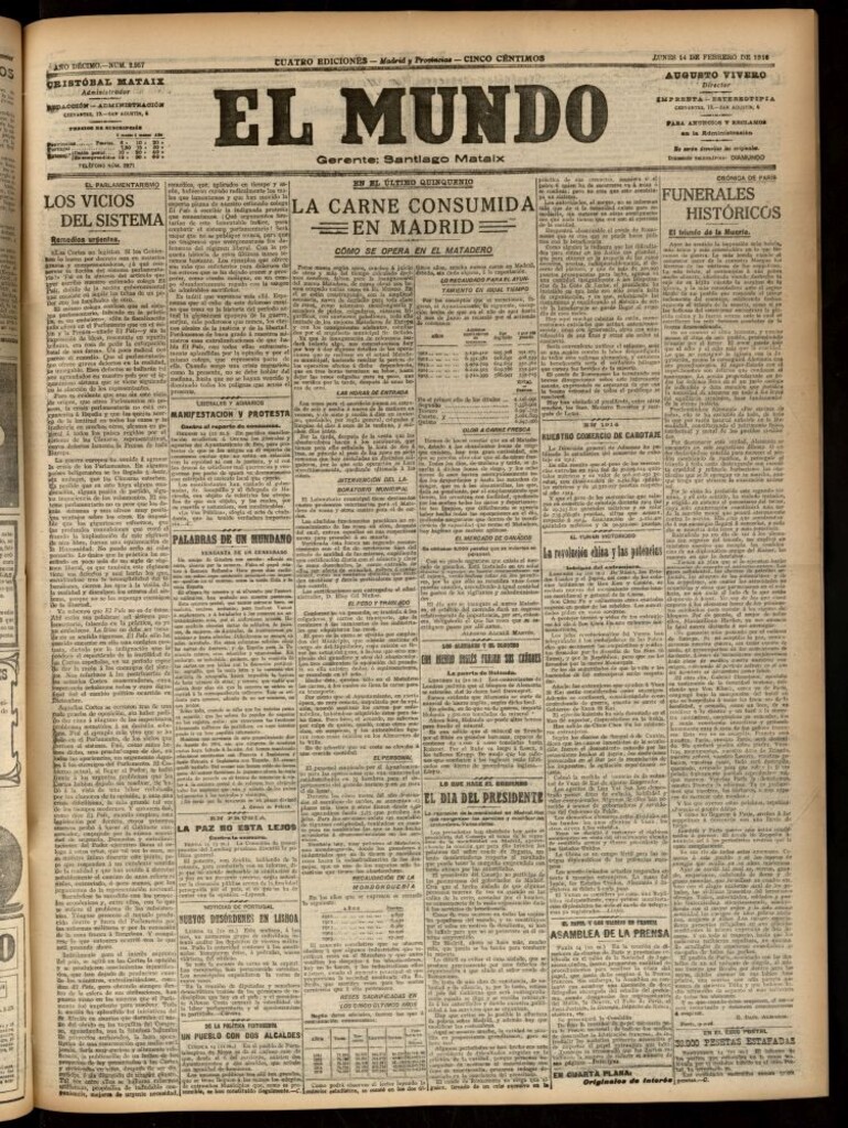 Miniatura de El Mundo del 14 de febrero de 1916