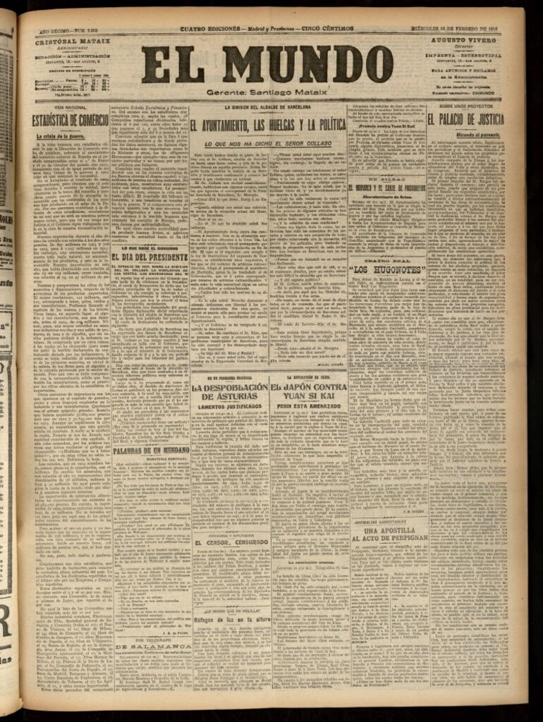 Miniatura de El Mundo del 16 de febrero de 1916