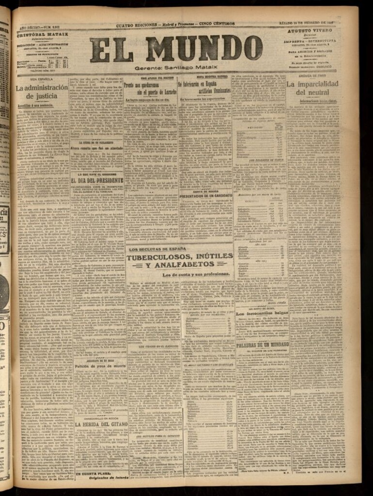 Miniatura de El Mundo del 19 de febrero de 1916