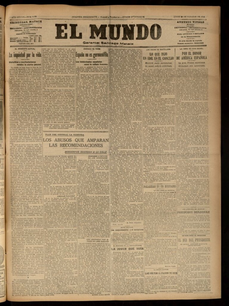 Miniatura de El Mundo del 28 de febrero de 1916