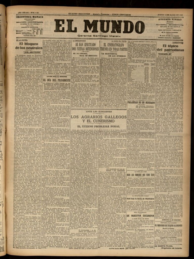 Miniatura de El Mundo del 2 de marzo de 1916