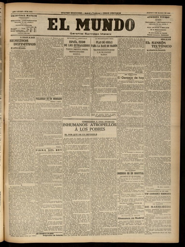 Miniatura de El Mundo del 9 de marzo de 1916