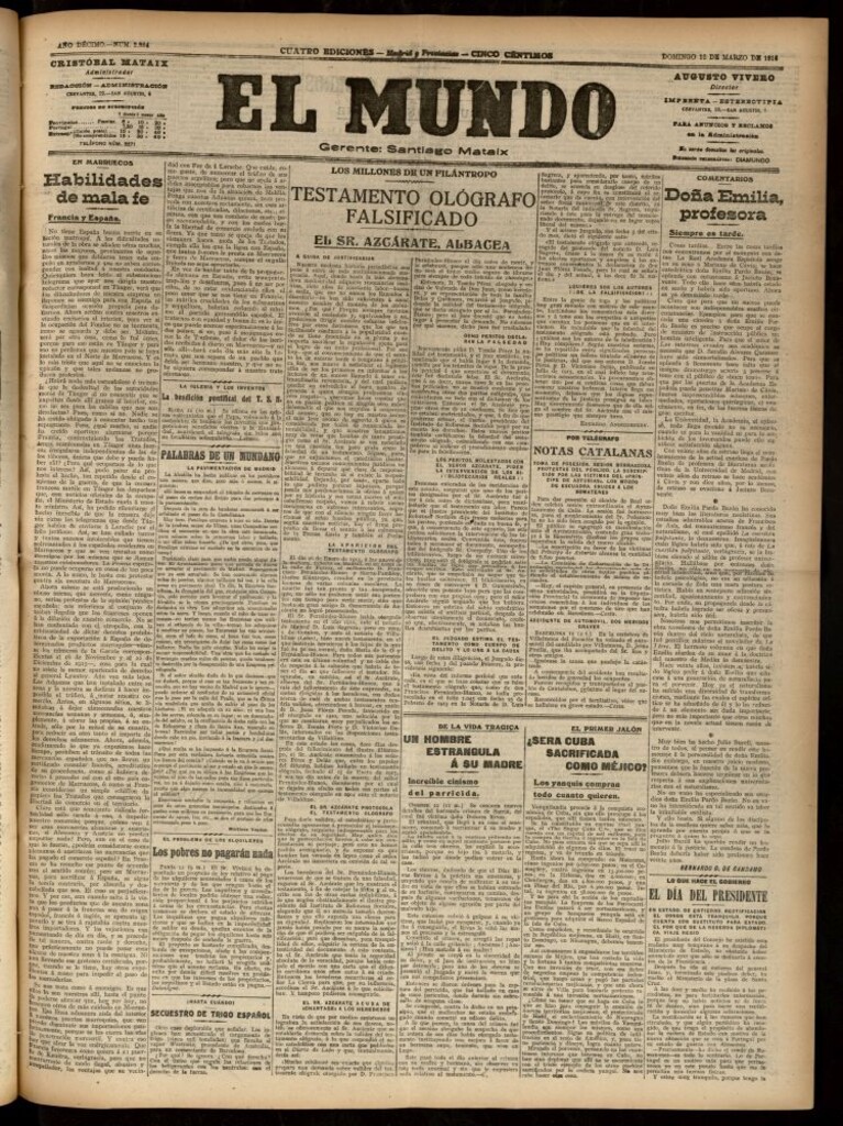 Miniatura de El Mundo del 12 de marzo de 1916