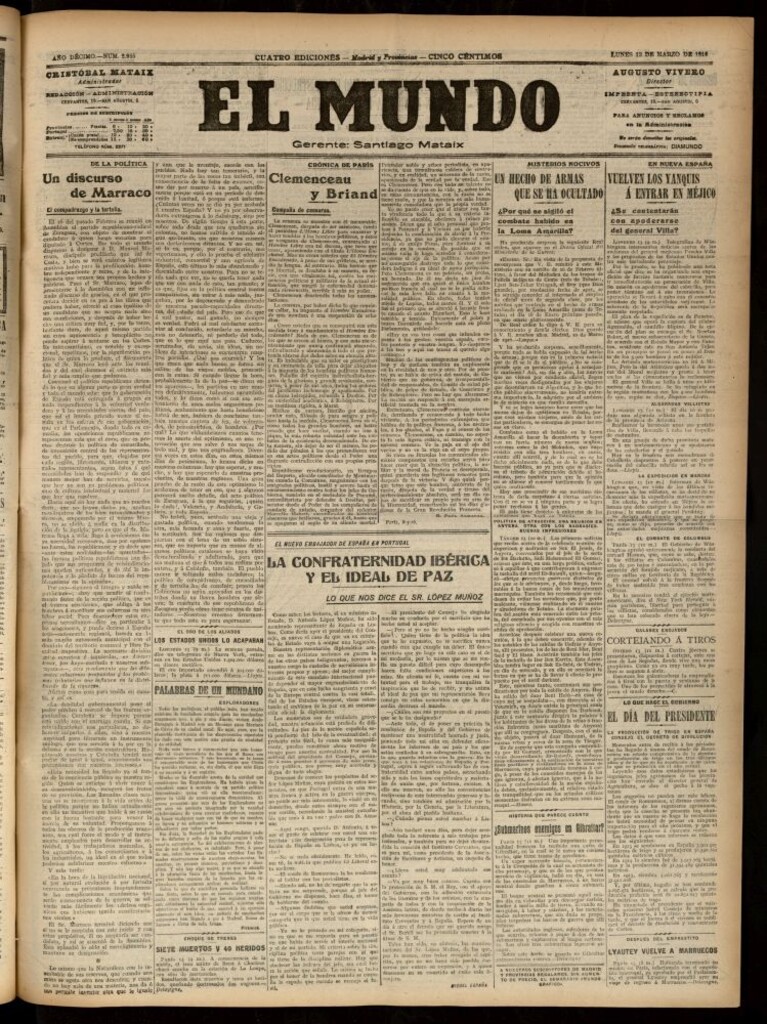 Miniatura de El Mundo del 13 de marzo de 1916