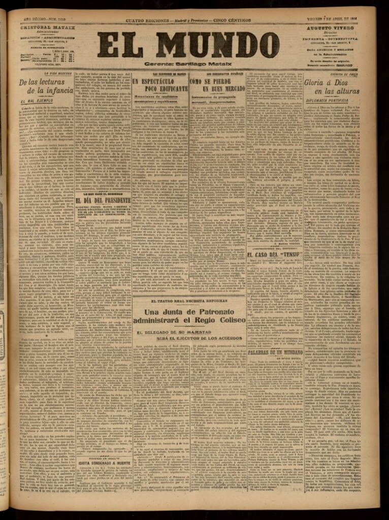 Miniatura de El Mundo del 7 de abril de 1916